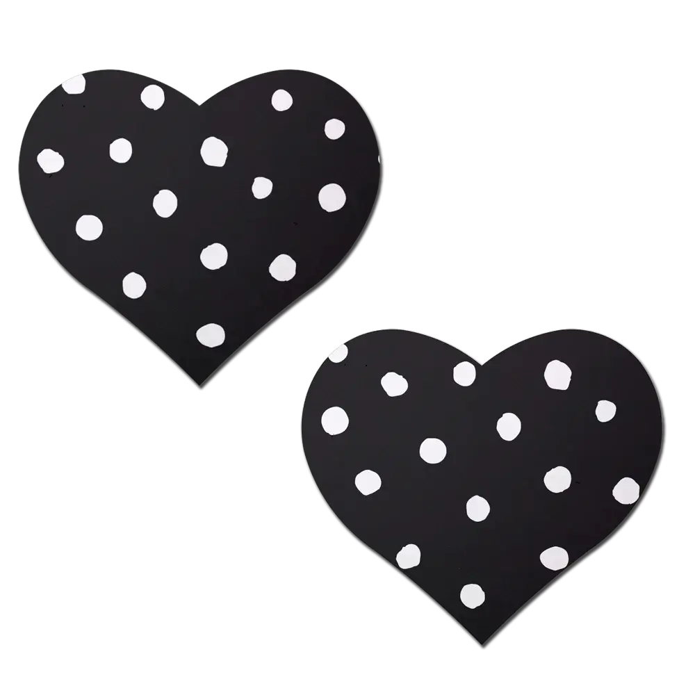 Pastease® Pastease Heart Collection Nipple Pasties - 10+ designs to choose from! Black Polka Dot