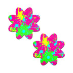 Pastease® Petal Collection Nipple Pasties | 12 Designs Neon Pink Graffiti Paint Splatter