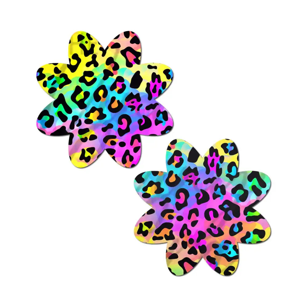 Pastease® Petal Collection Nipple Pasties | 12 Designs Rainbow Cheetah