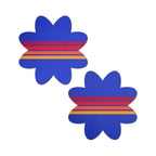 Pastease® Petal Collection Nipple Pasties | 12 Designs Retro Stripes on Blue