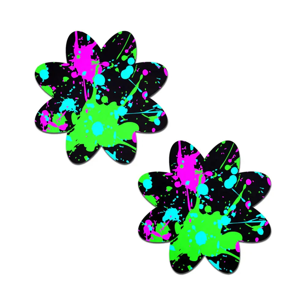 Pastease® Petal Collection Nipple Pasties | 12 Designs Vibrant Neon Paint Splatter