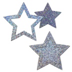 Pastease® Star Nipple Pasties - Silver Peek A Boob