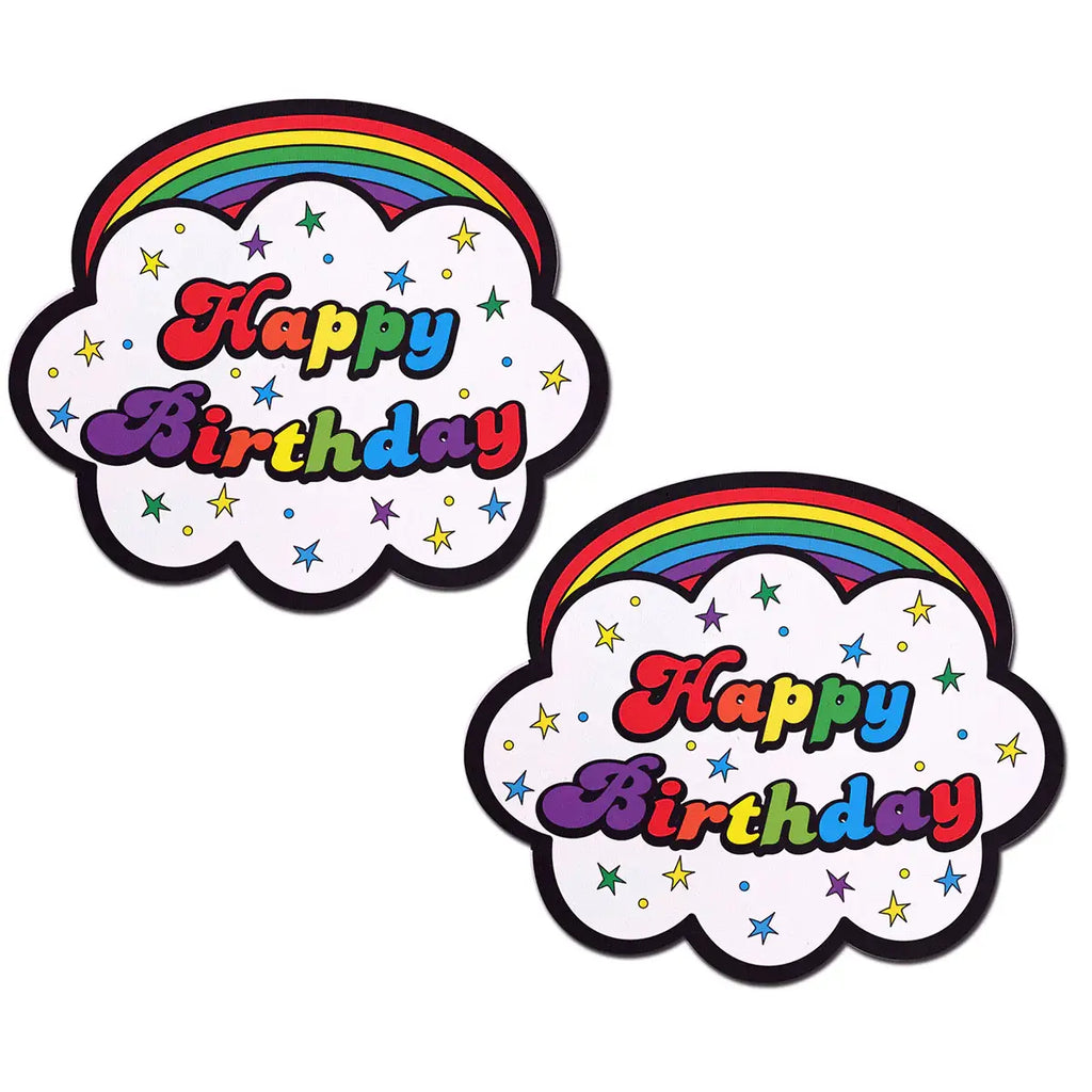 Happy Birthday Cloud Themed Nipple Pasties