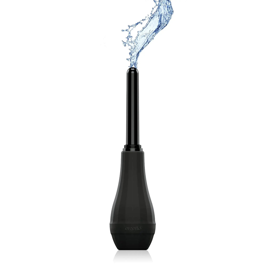 Perfect Fit Brand Ergoflo Extra Anal Douche - 5’’ Premium Tip with Air Valve Technology Black