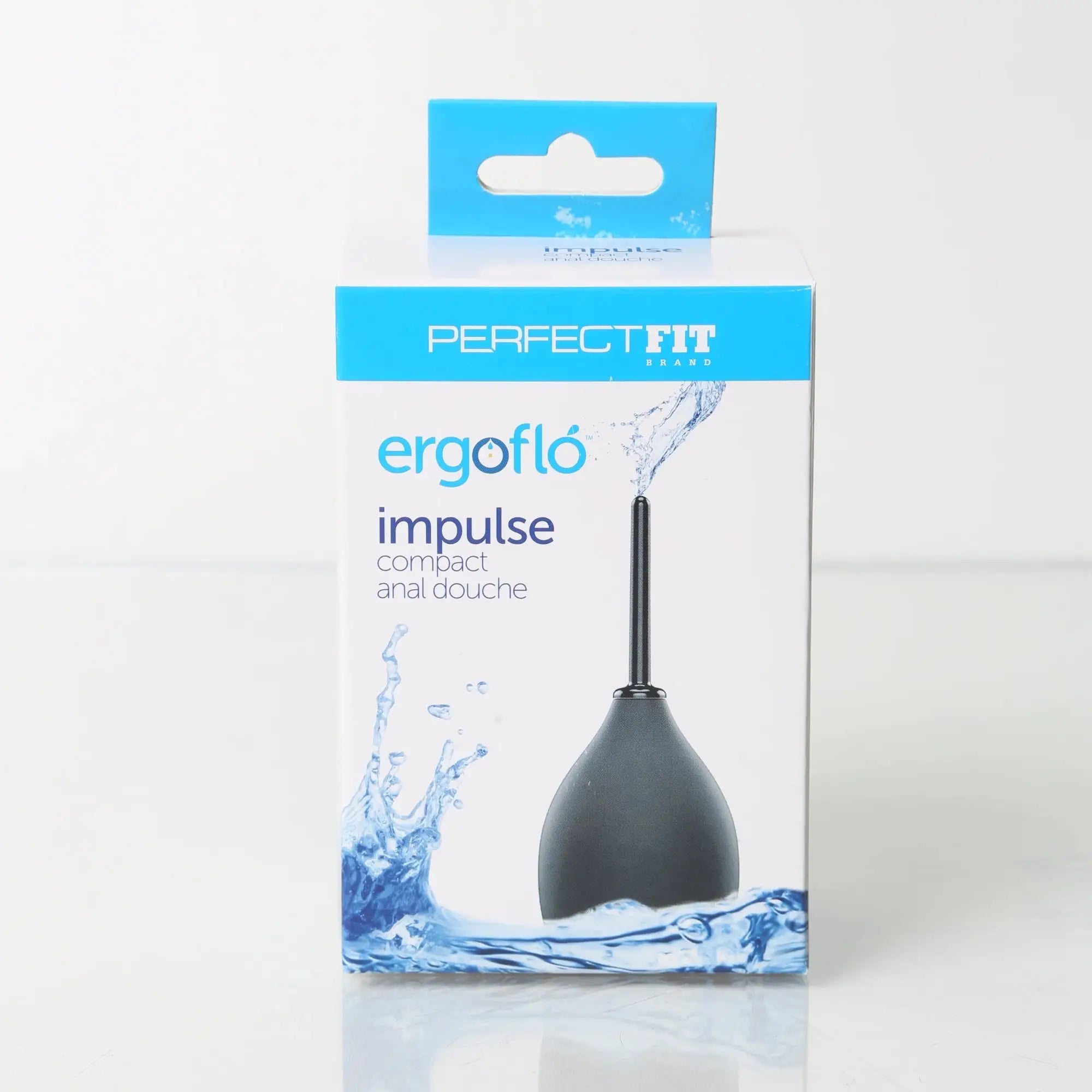 Perfect Fit Brand Ergoflo Impulse Compact Anal Douche – Leak-Proof Travel Design Black