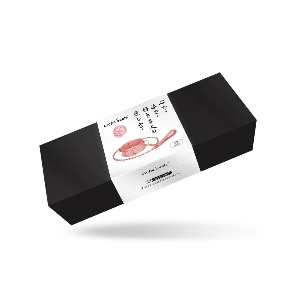 Pink Dream Collection Leather Collar with Leash - Restraints