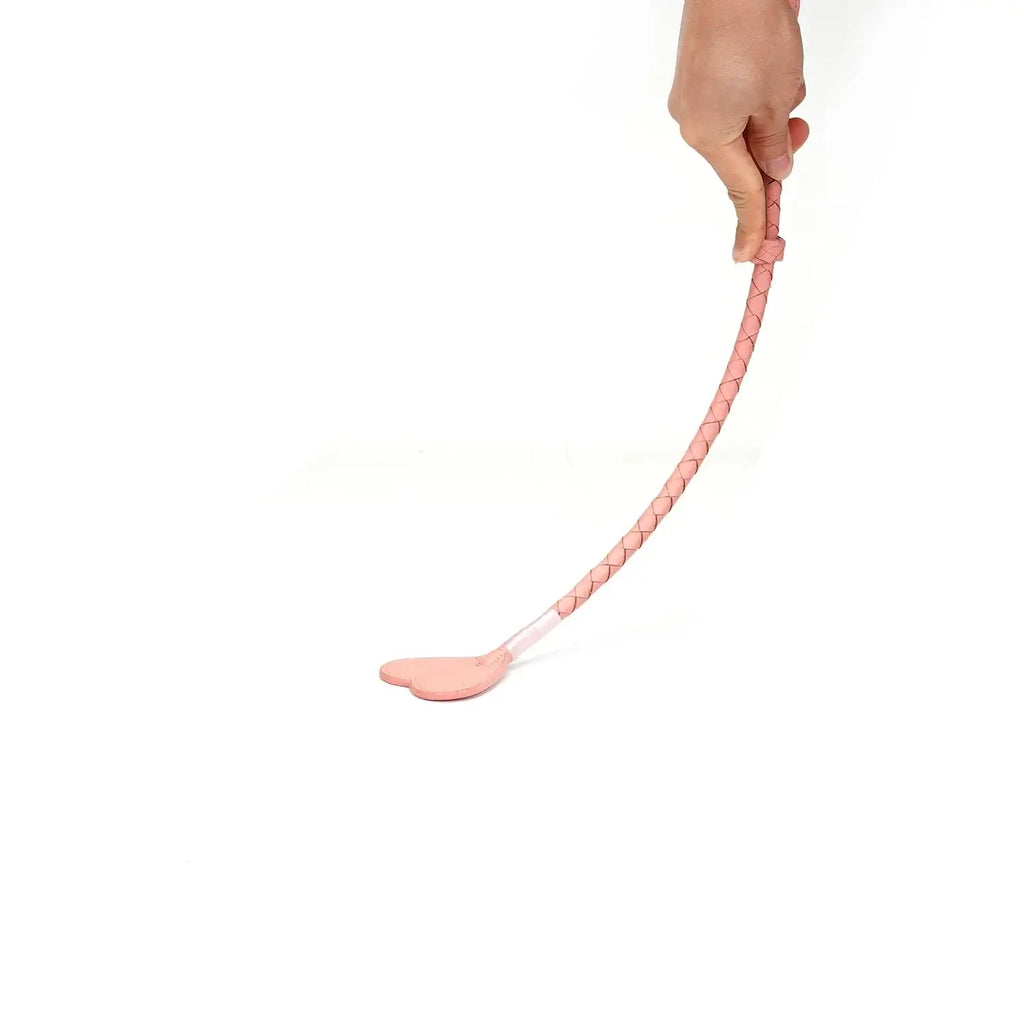 Pink Dream Collection Leather Heart-Shaped Riding Crop - Flogger