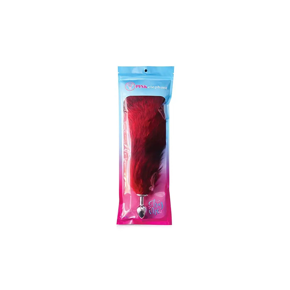 Pink Elephant Stainless Steel Fox Tail Butt Plug | Faux Fur | S/M/L