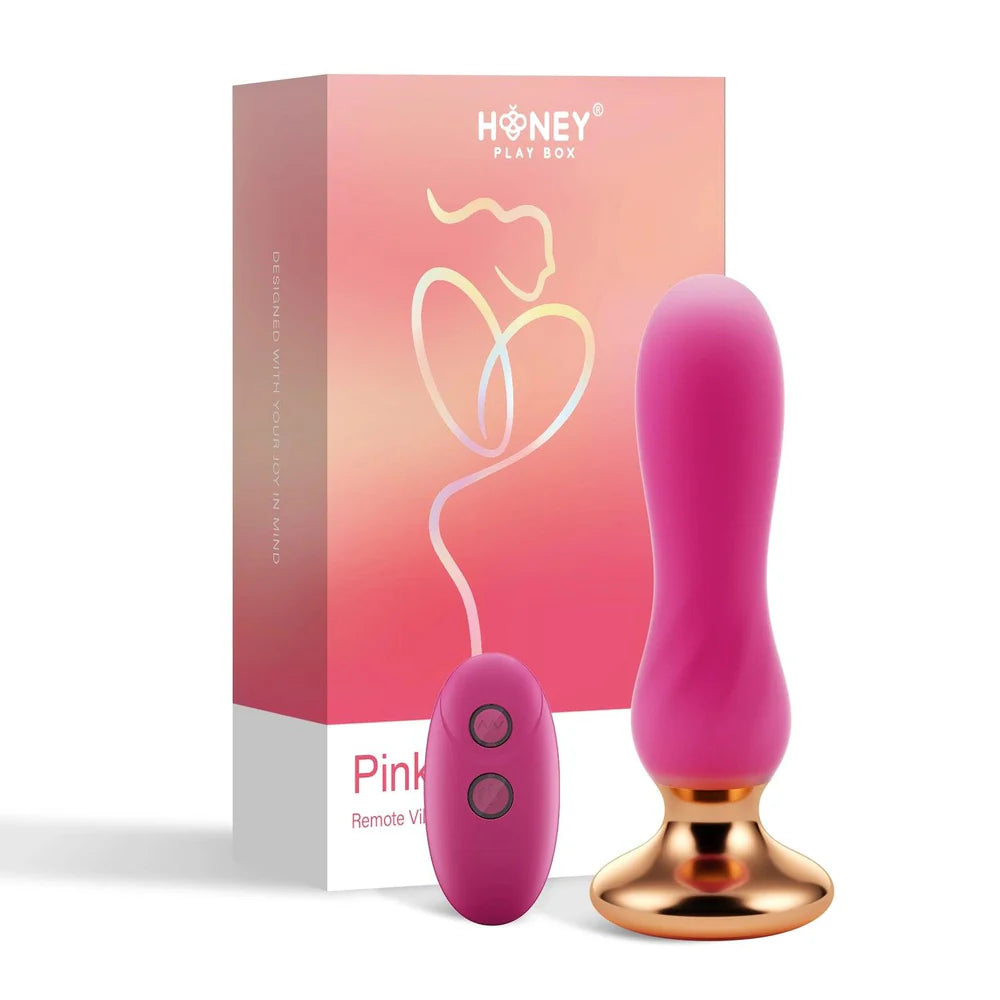 Pink Holic Curved Remote Vibrating Anal Plug - Rolik®