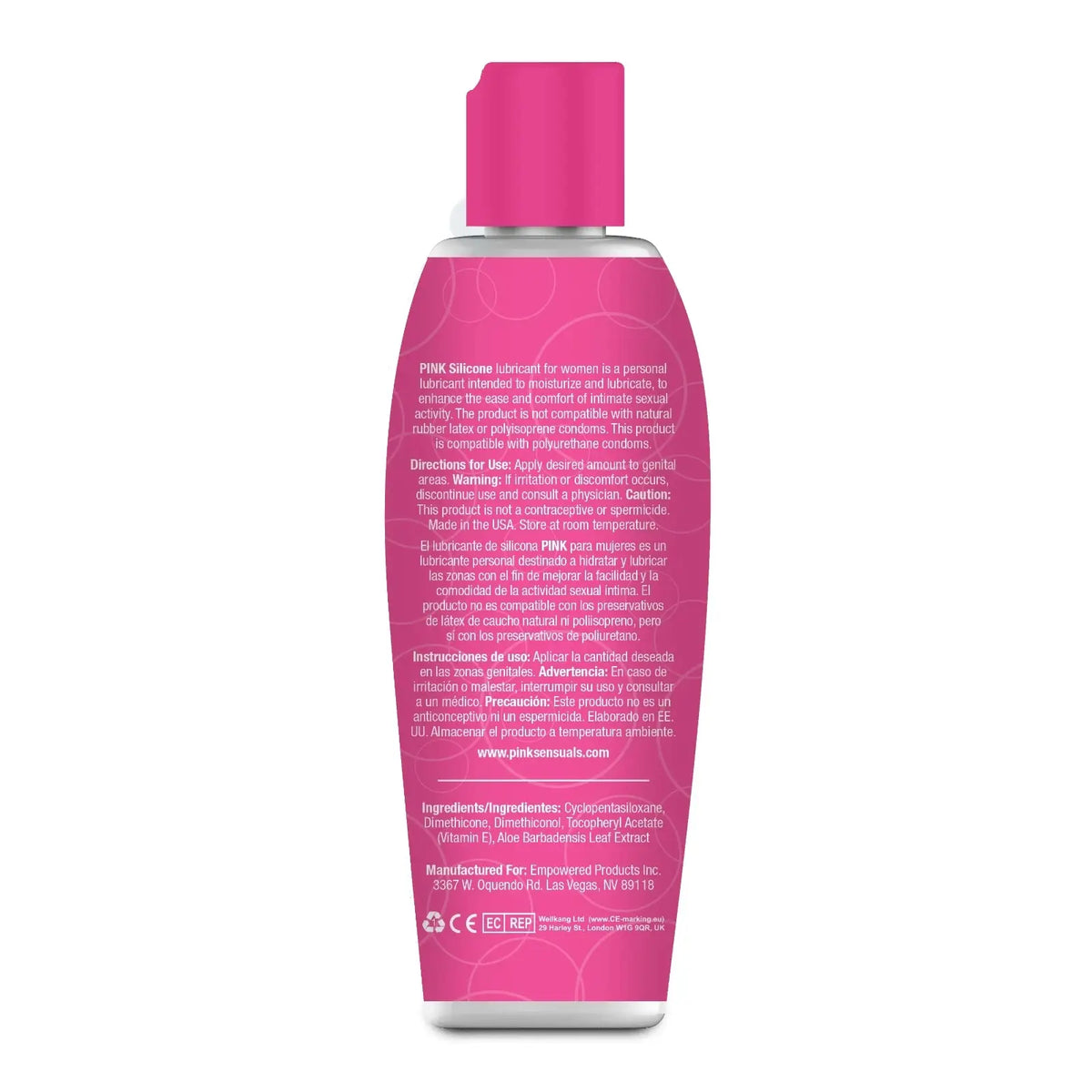 Pink Lubricants® Silicone-Based Lubricant - Premium 3-Molecule Blend with Aloe & Vitamin E