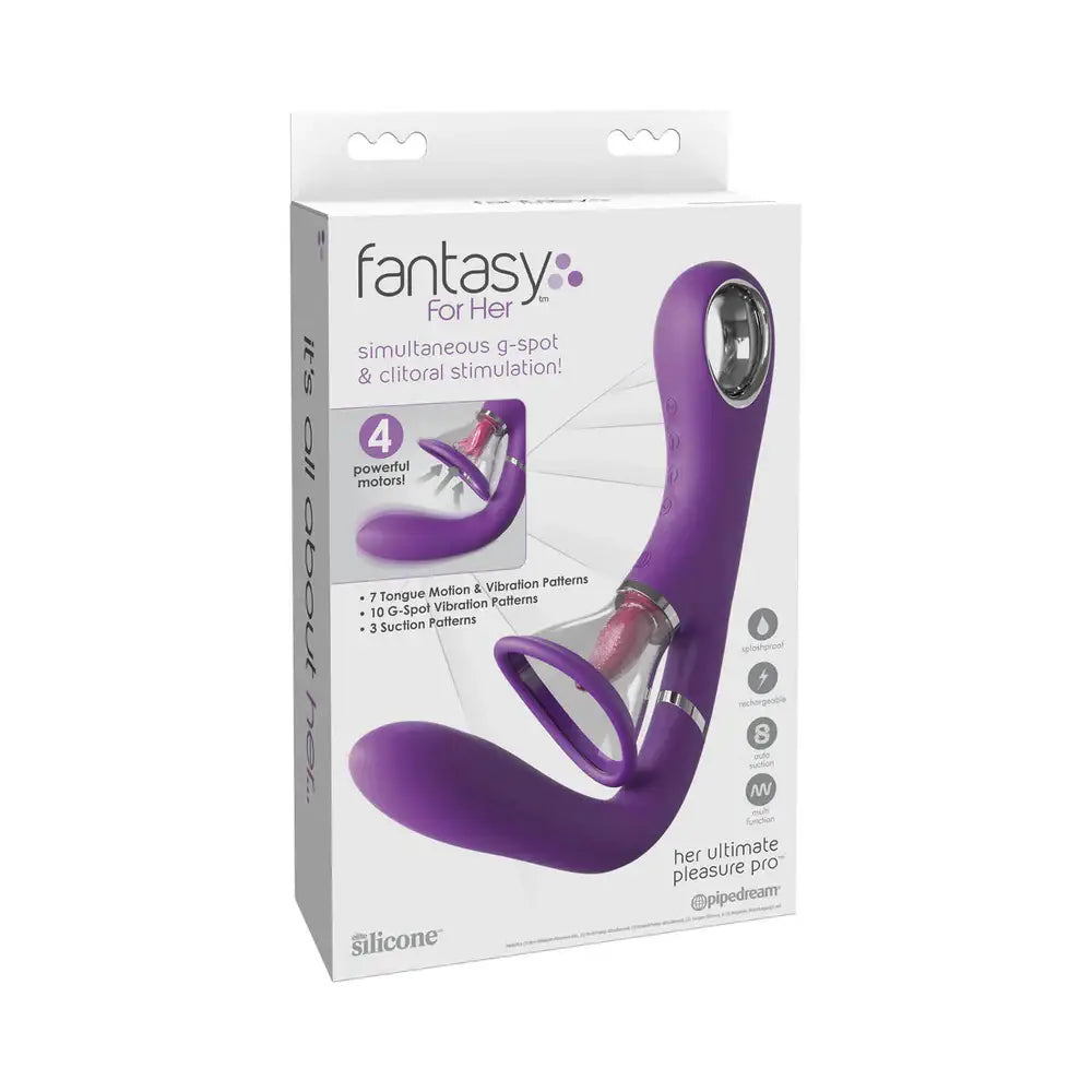 Her Ultimate Pleasure Pro Vibrator for G-Spot Stimulation and Incredible Oral Sex - Purple