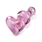Pipedream® Icicles® No 75 Pink Heart Glass Butt Plug - Rolik®
