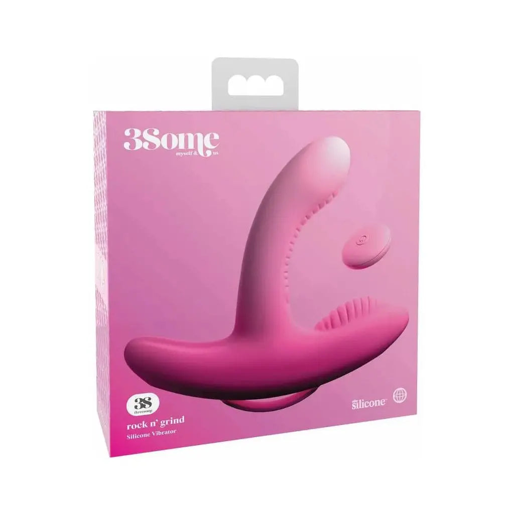Pipedream® Pipedream 3Some Rock n’ Grind Dual Stimulation Vibrator Pink