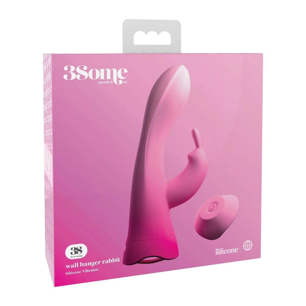 Pipedream® Pipedream 3Some Wall Banger Rabbit Vibrator with Remote & Suction Cup Pink