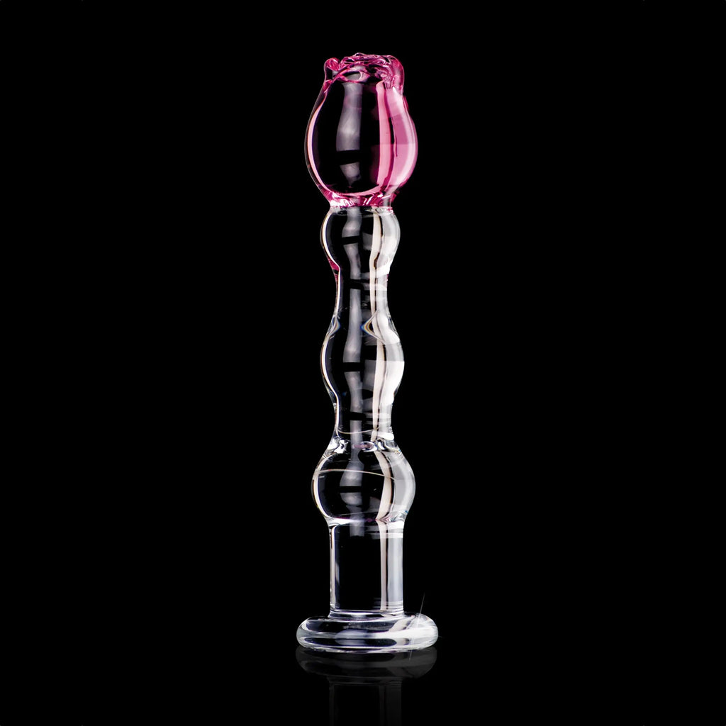 Pipedream® Pipedream Icicles No. 12 Hand-Blown Beaded Flower Glass Dildo Pink