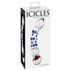 Pipedream® Pipedream Icicles No. 18 Hand-Blown Textured Glass Dildo Multicolor