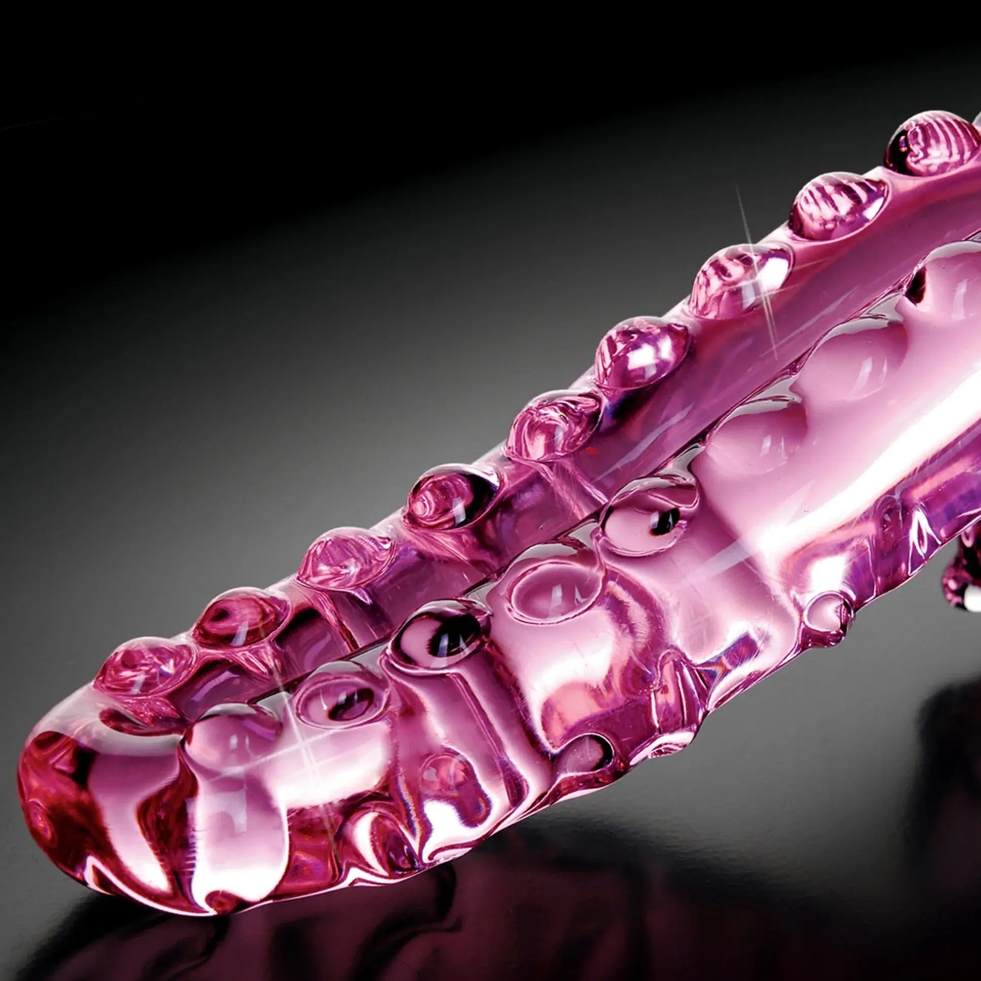 Pipedream® Pipedream Icicles No. 24 Hand-Blown Textured Glass Dildo Pink