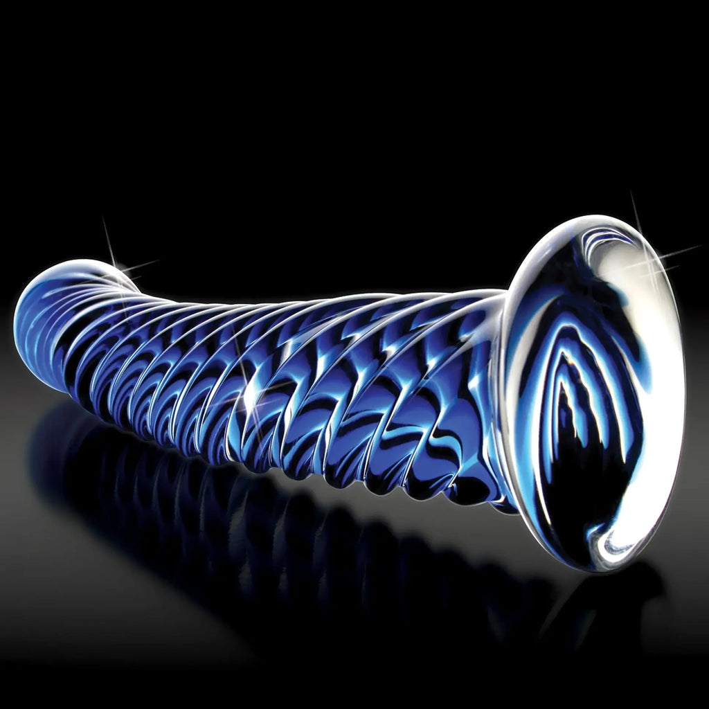 Pipedream® Pipedream Icicles No. 29 Ribbed Glass G-Spot Dildo - Hand-Blown Luxury Blue