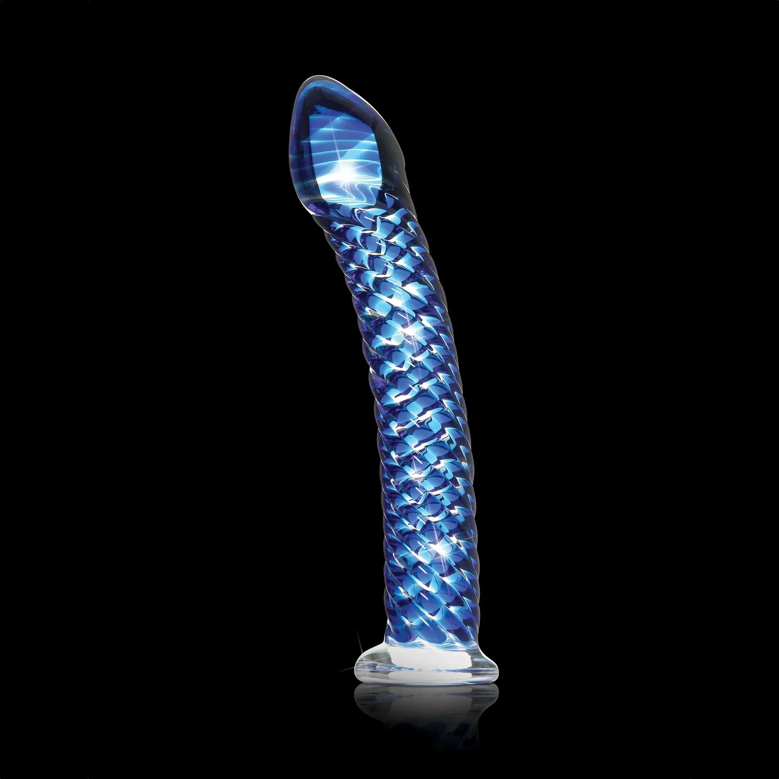 Pipedream® Pipedream Icicles No. 29 Ribbed Glass G-Spot Dildo - Hand-Blown Luxury Blue