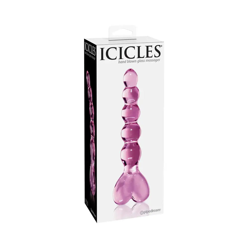Pipedream® Pipedream Icicles No. 43 Glass Dildo – Beaded G-Spot & Anal Massager Pink