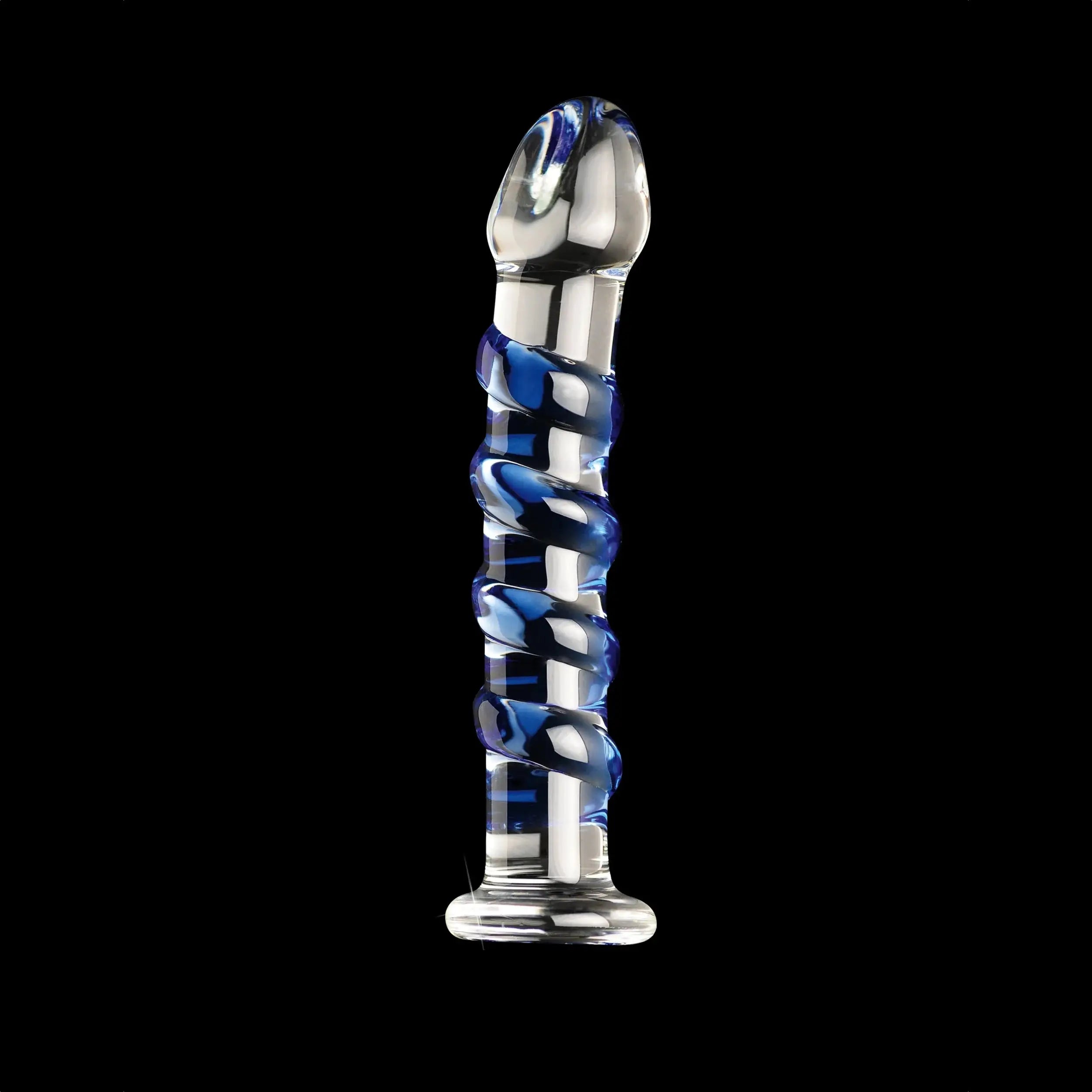 Pipedream® Pipedream Icicles No. 5 Hand-Blown Textured Glass Dildo Blue