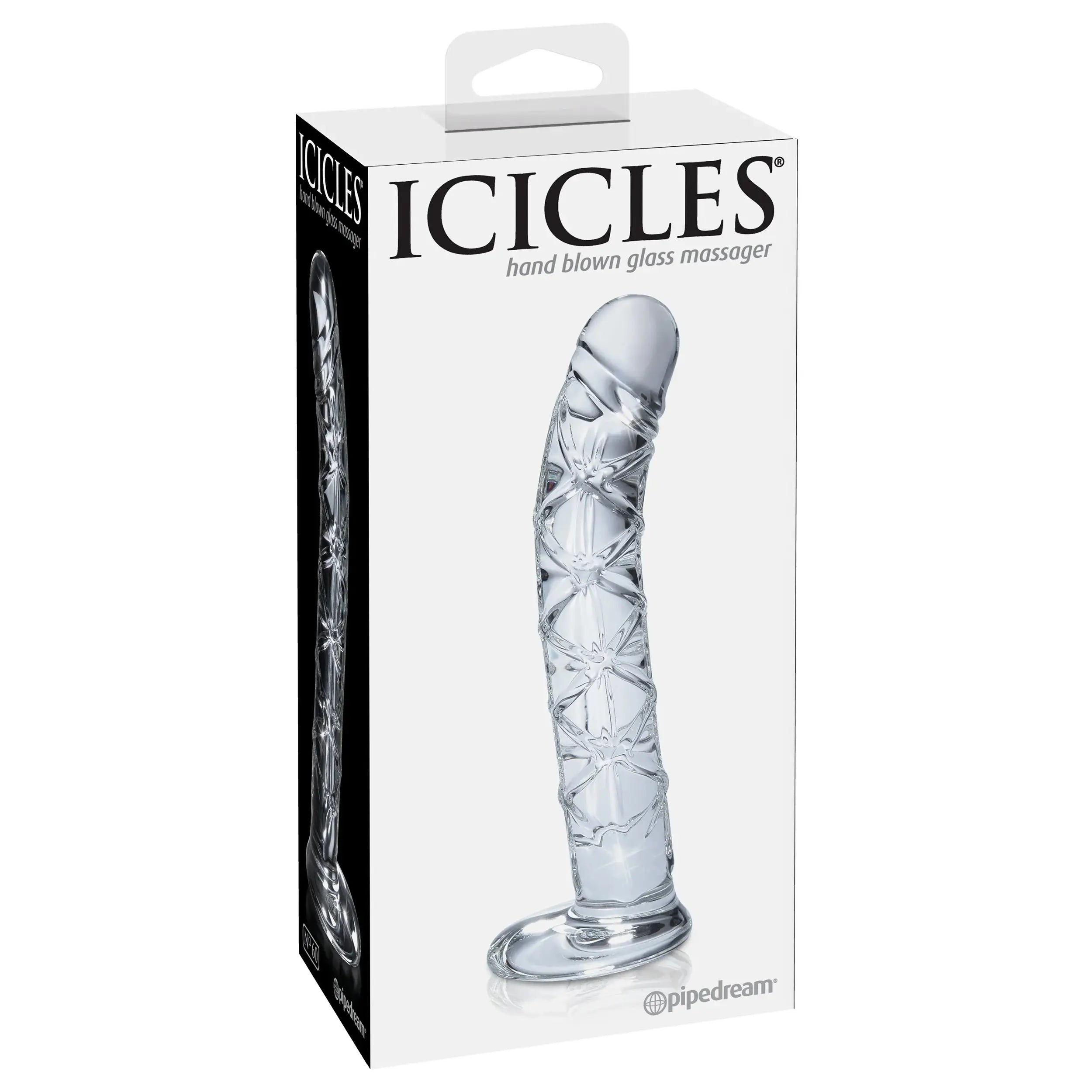 Pipedream® Pipedream Icicles No. 60 Glass Dildo – Curved G-Spot & P-Spot Massager Clear