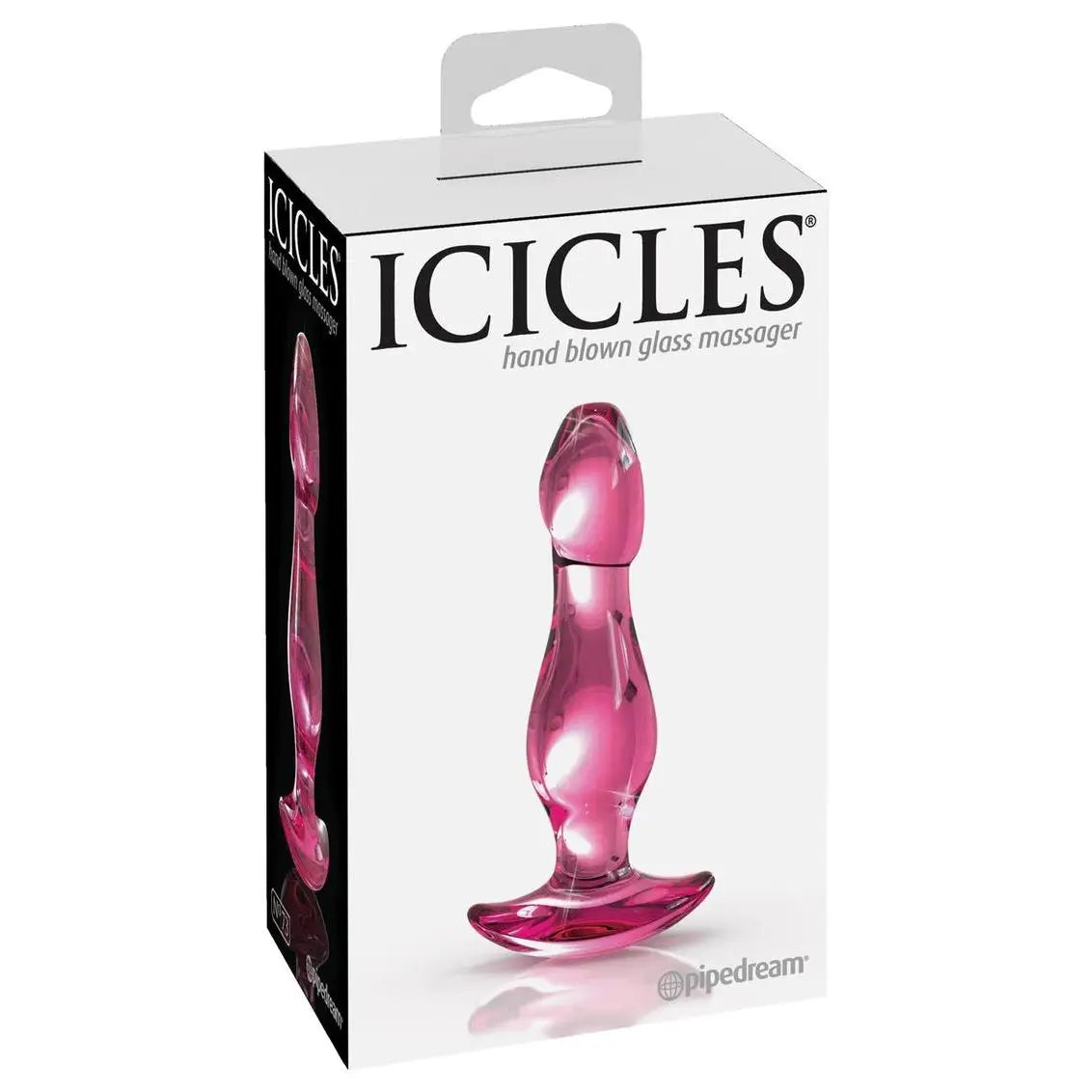 Pipedream® Pipedream Icicles No. 73 Beaded Glass Anal Plug – Hand-Blown Temperature Play Pink