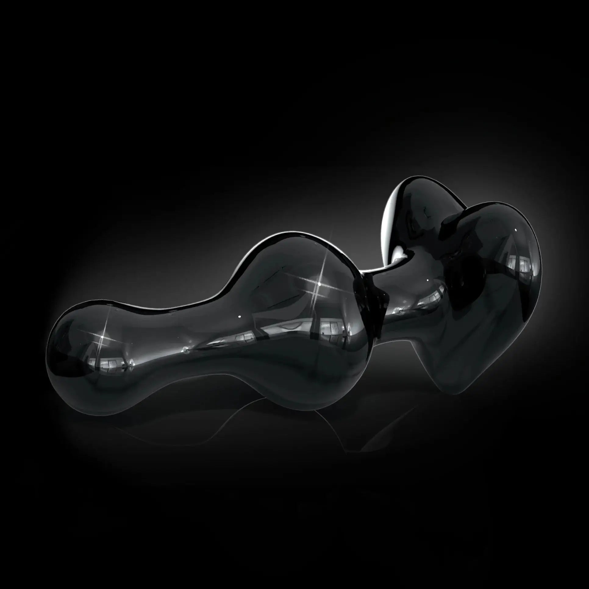Pipedream® Pipedream Icicles No. 74 Black Heart Glass Butt Plug