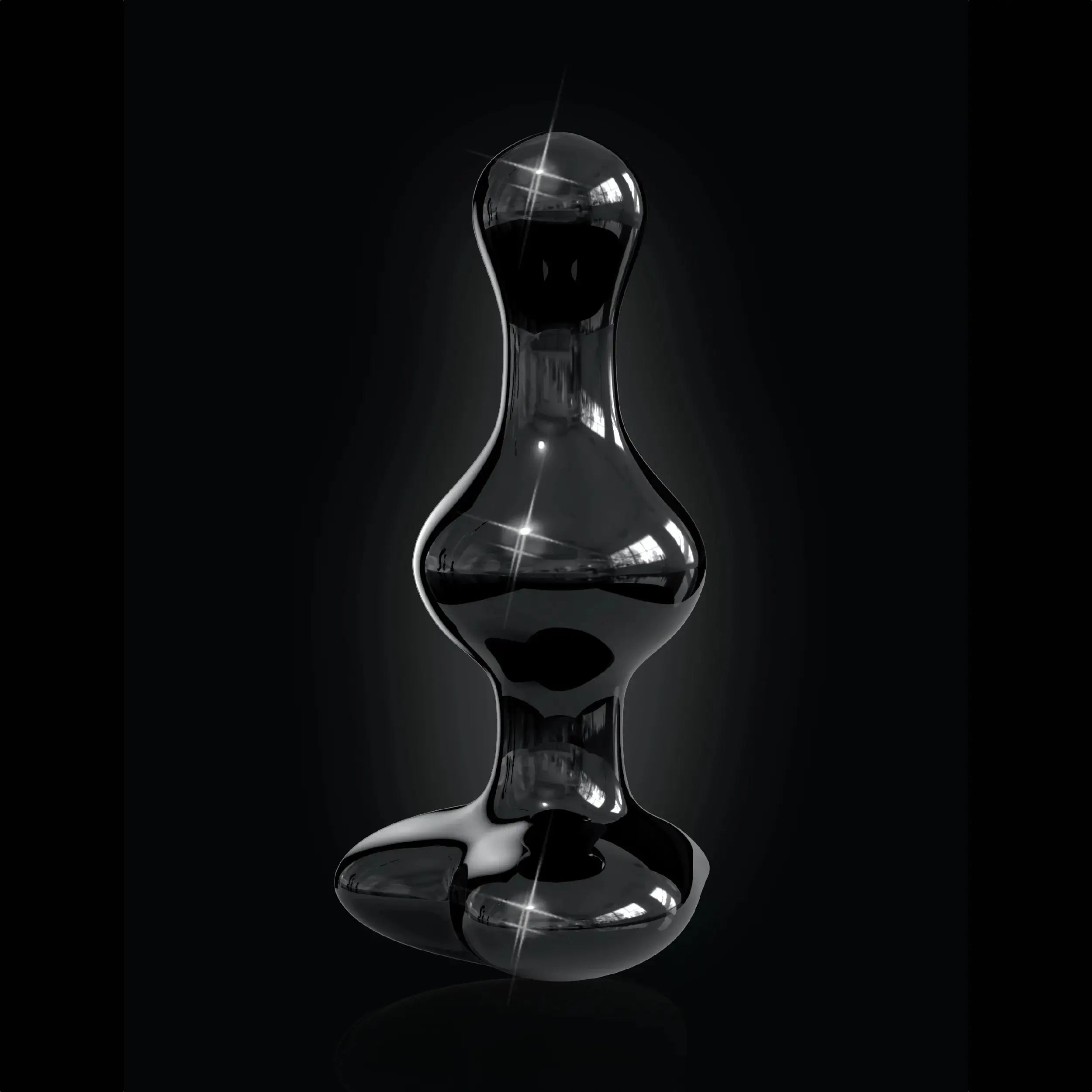 Pipedream® Pipedream Icicles No. 74 Black Heart Glass Butt Plug