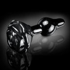 Pipedream® Pipedream Icicles No. 77 Glass Rose Butt Plug Black