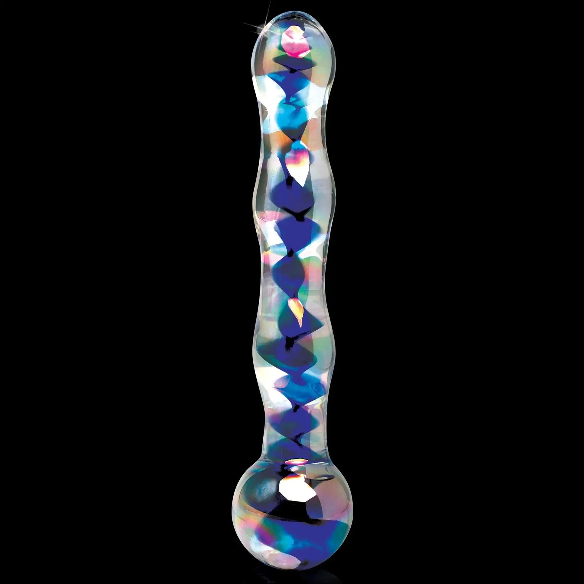 Pipedream® Pipedream Icicles No. 8 Hand-Blown Beaded Glass Dildo Blue