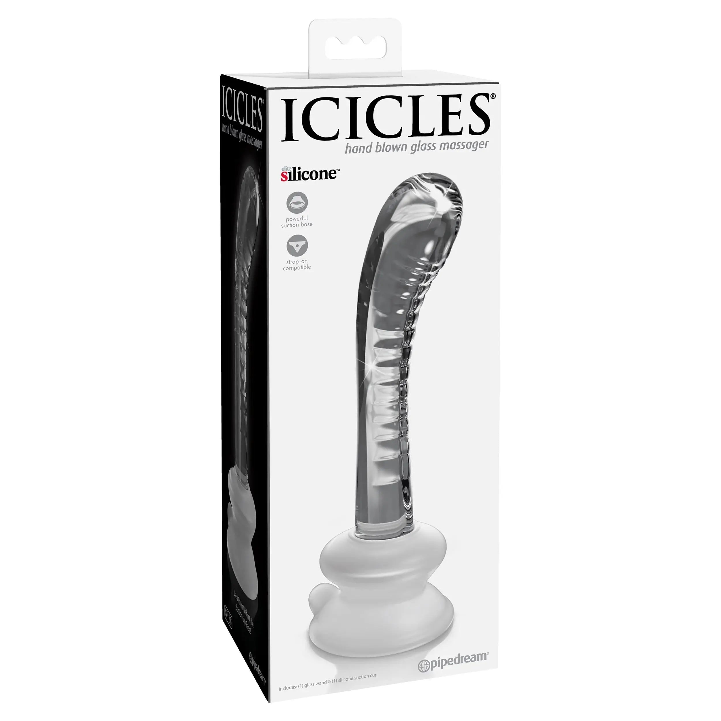 Pipedream® Pipedream Icicles No. 88 Glass G-Spot Wand with Suction Cup Clear
