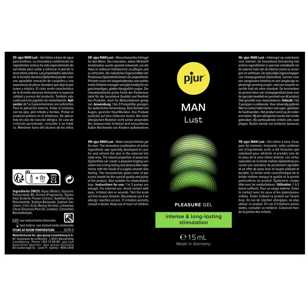 pjur® Man Lust Stimulating Pleasure Gel for Men | 15ml