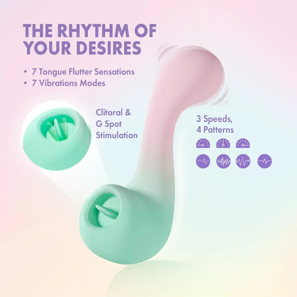 Blush Novelties® Play With Me Melody Dual Vibrator With G-Spot & Tongue-Fluttering Clitoral Stimulation - Rolik®