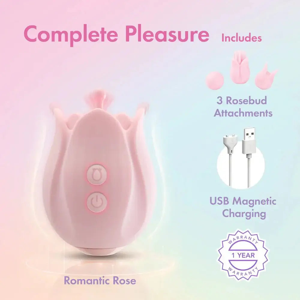 Play With Me Romantic Rose Massager - Rolik®