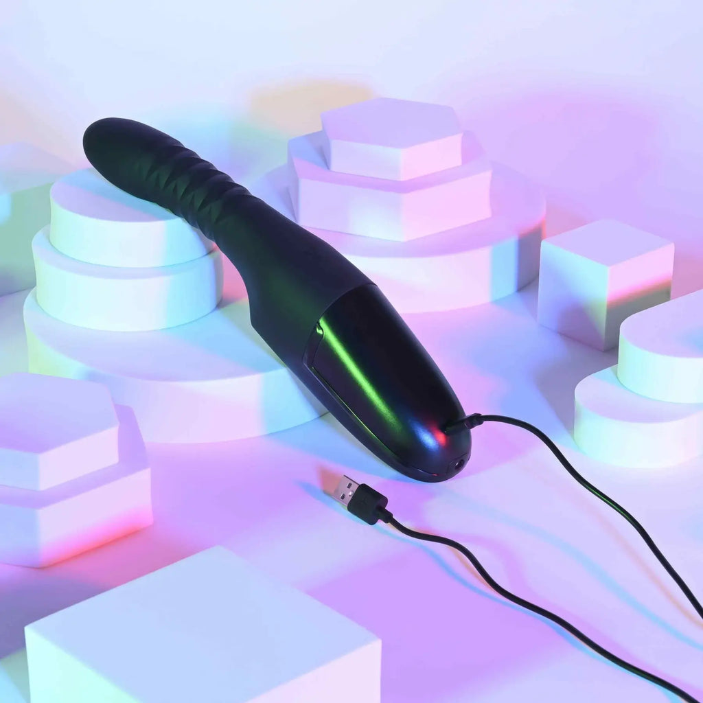 Playboy Pleasure Overdrive Thrusting Vibrator Black