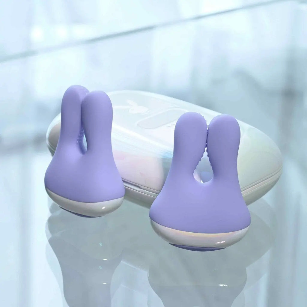 Playboy Pleasure In A Pinch Vibrating Clamps with Remote Charging Case - Rolik®