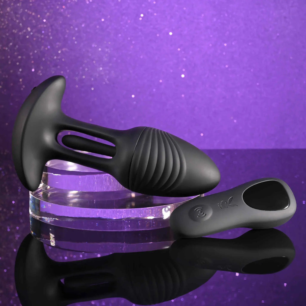 Black Rim Shot Remote Flickering and Vibrating Plug