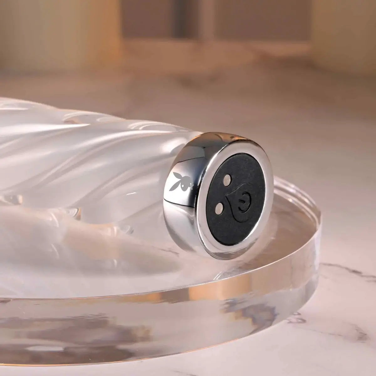 Playboy In A Twist Rechargeable Vibrating Glass Vibrator - Rolik®