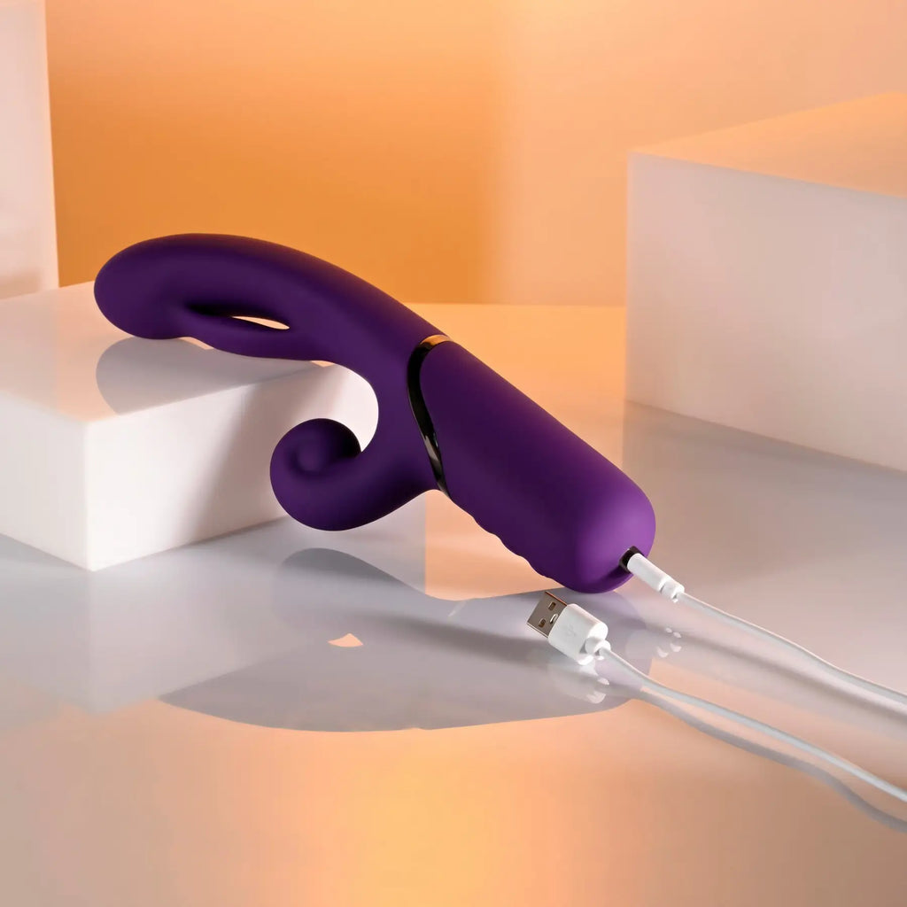 Purple Pleasure Puff Inflating Rabbit Vibrator