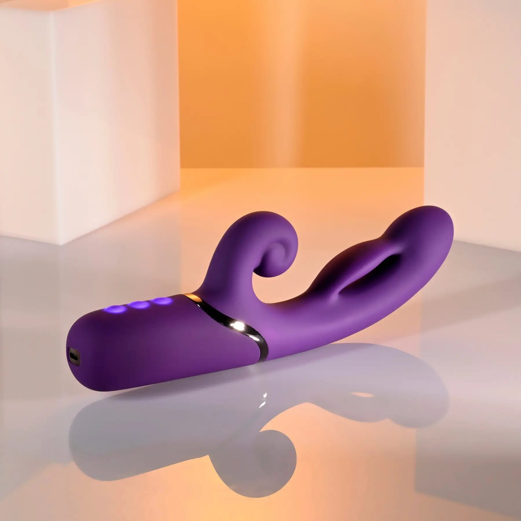 Purple Pleasure Puff Inflating Rabbit Vibrator