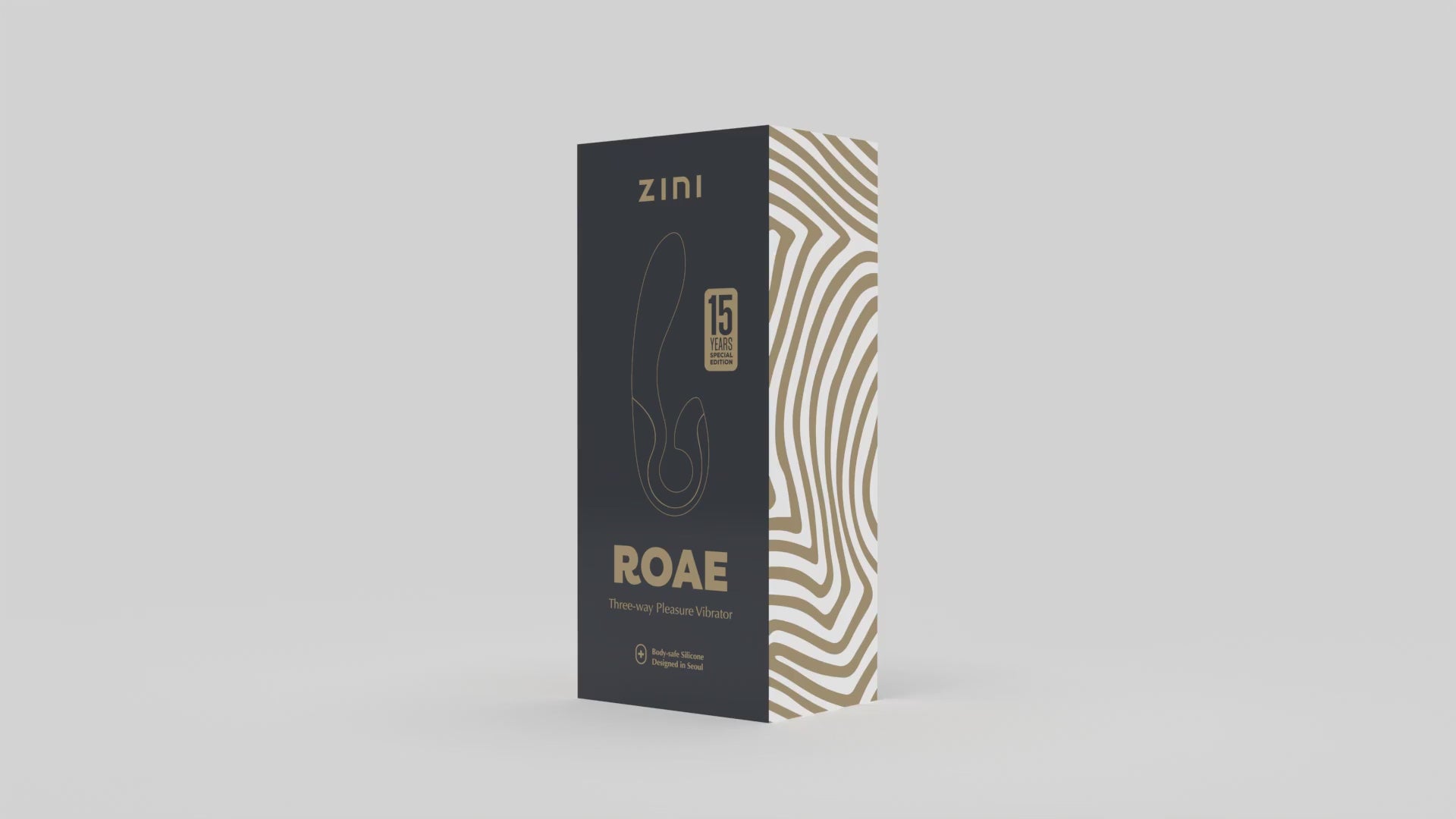 Zini Roae Three-Way Pleasure Vibrator Special Edition Black/Gold - Rolik®