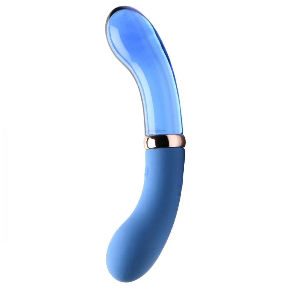 Prisms® 10X Bleu Dual Ended G - Spot Silicone and Glass Vibrator - Rolik®