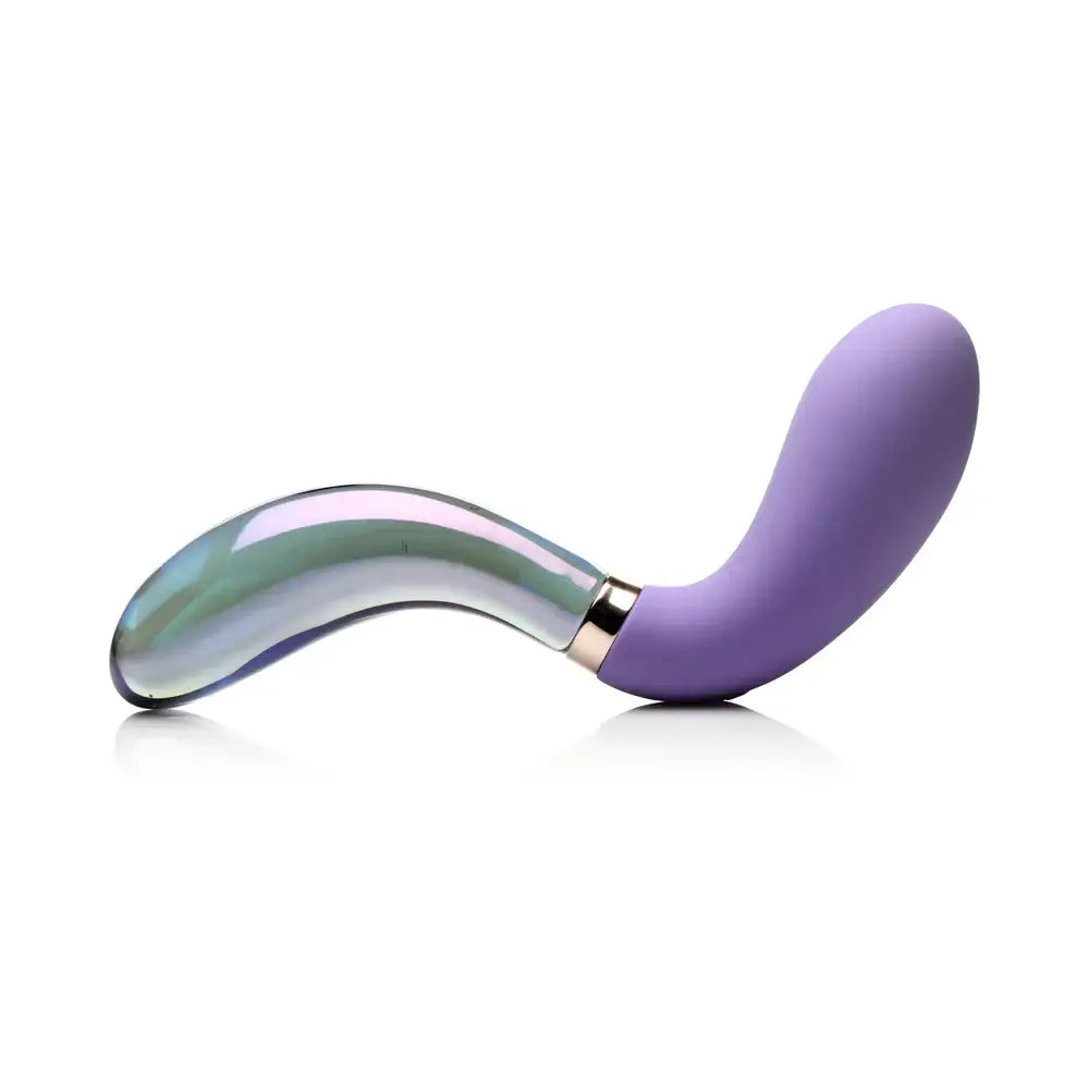 Prisms® 10X Pari Dual Ended Wavy Silicone and Glass Vibrator - Purple