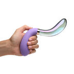 Prisms® 10X Pari Dual Ended Wavy Silicone and Glass Vibrator - Purple