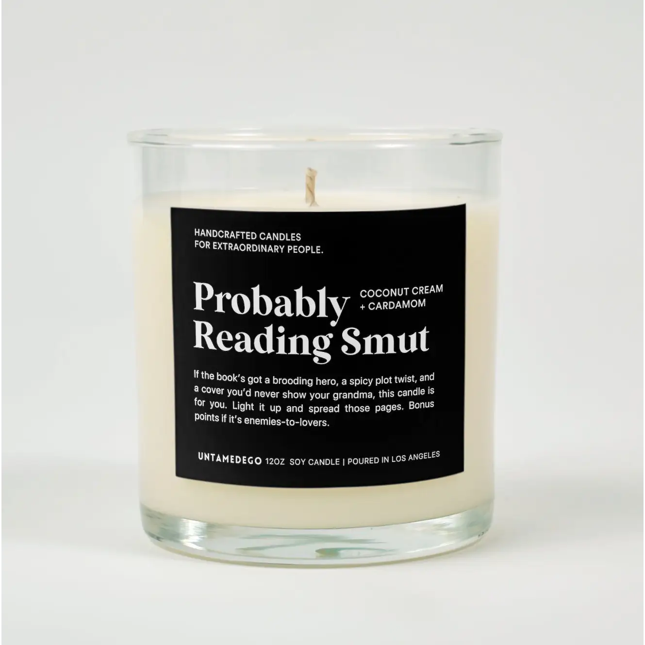 Probably Reading Smut Glass Candle COCONUT + CARDAMON + CREAM