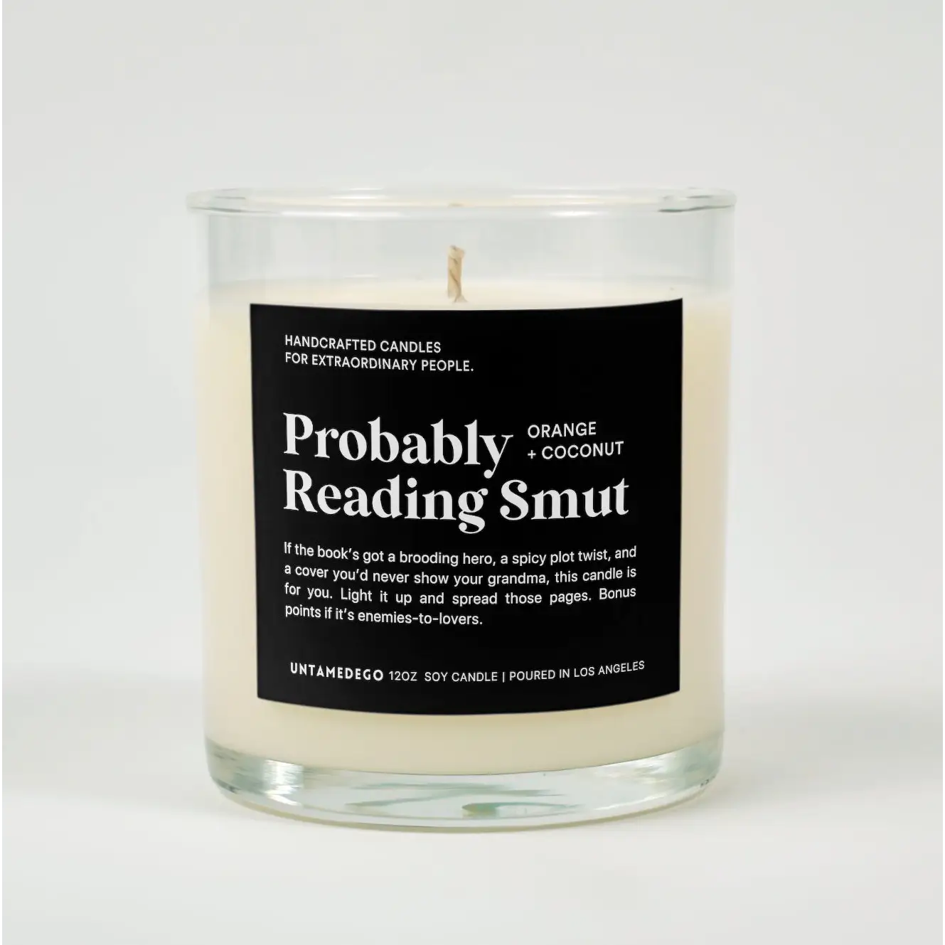 Probably Reading Smut Glass Candle ORANGE + COCONUT
