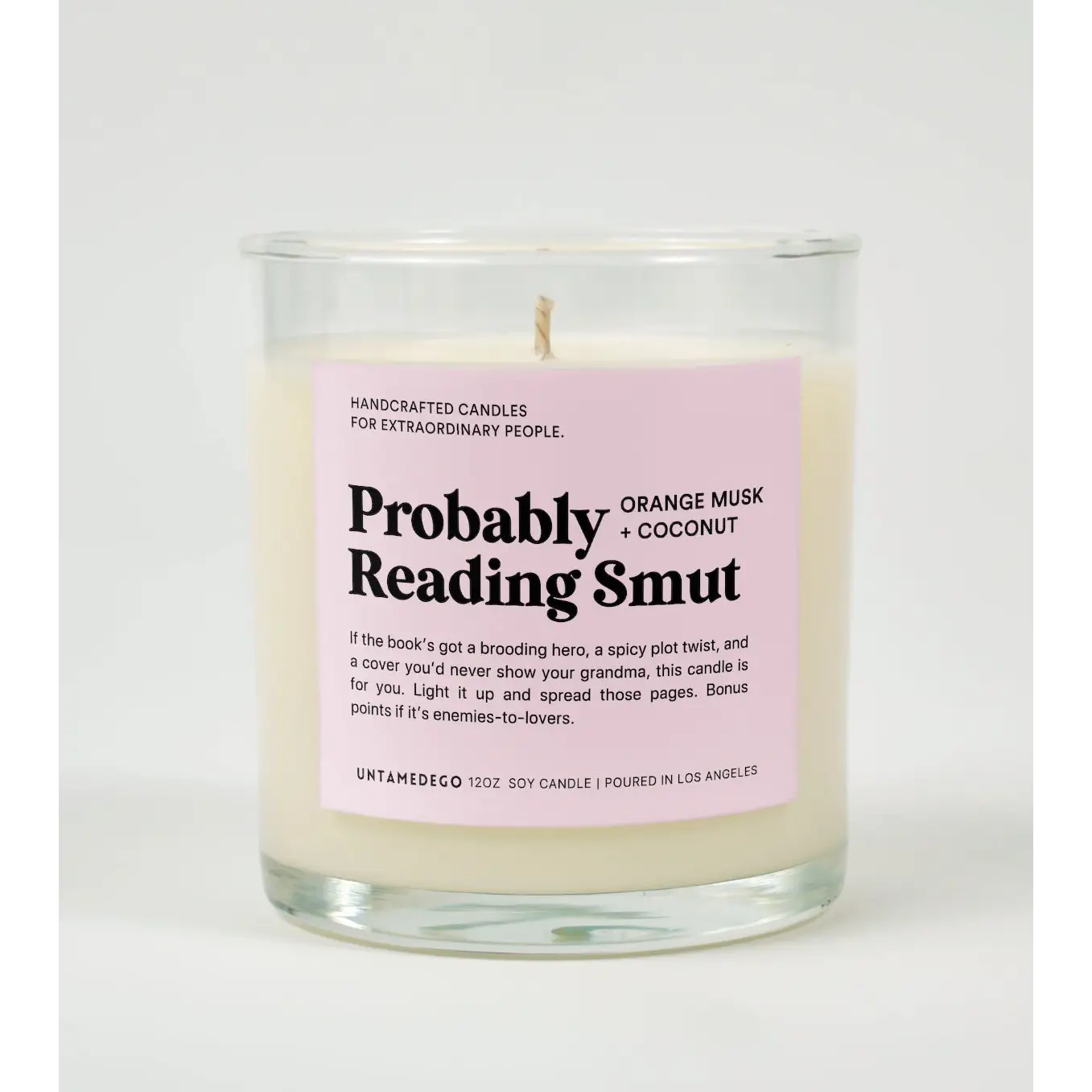 Probably Reading Smut Glass Candle ORANGE + MUSK + COCONUT