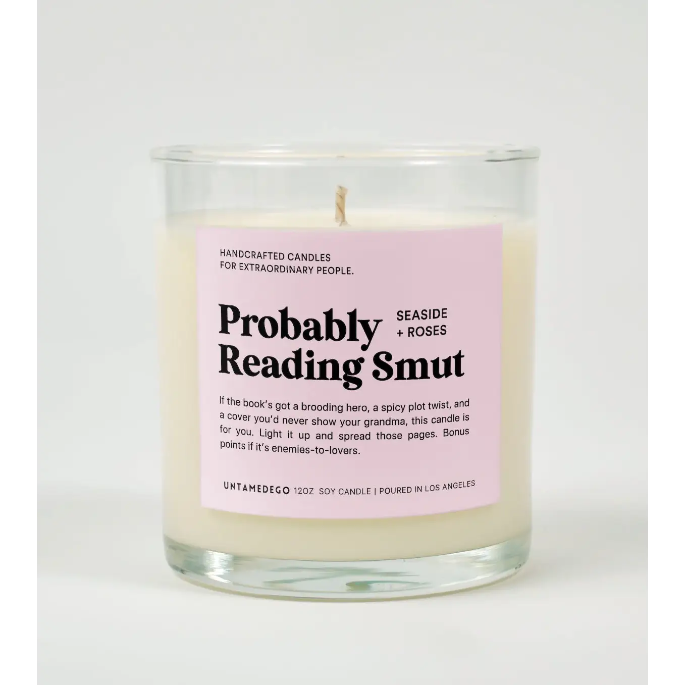 Probably Reading Smut Glass Candle SEASIDE + ROSES