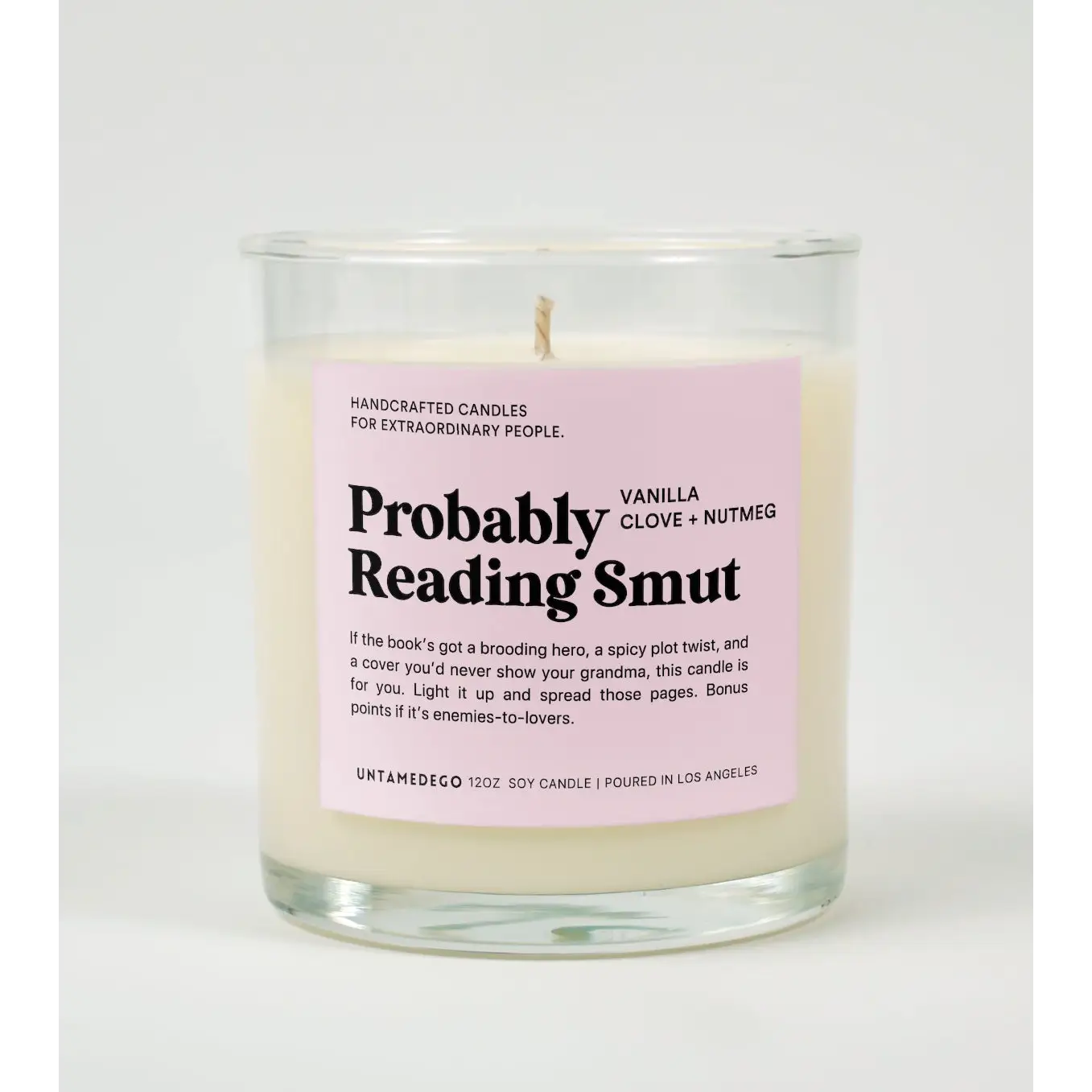 Probably Reading Smut Glass Candle VANILLA + CLOVE + NUTMEG